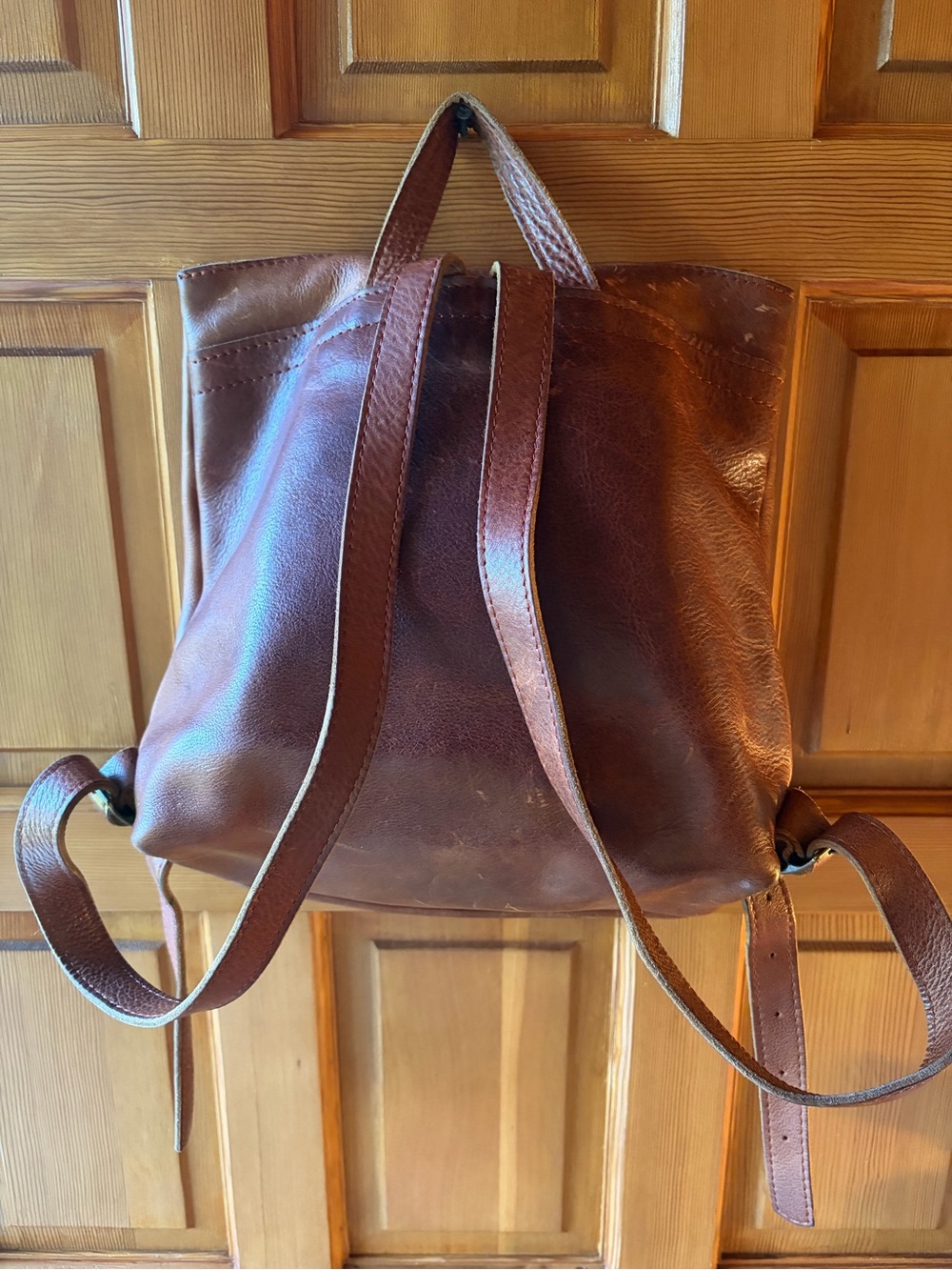 Portland Leather Company Brown Leather Backpack - Picture 2 of 10